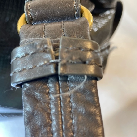 Marc by Marc Jacobs Gray Green Patent Leather Snakeskin Hobo Shoulder Tote Bag - Picture 14 of 16